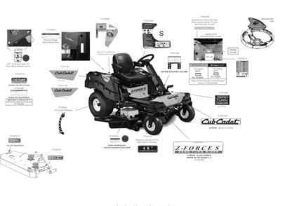 Label Map Diagram and Parts List for Z-FORCESZ48KH (17BSDGHB010)(2017) Cub Cadet Lawn Tractor